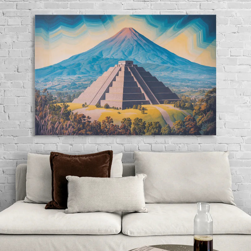 Cholula Pyramid View Sitting Room - Canvas Wall Art