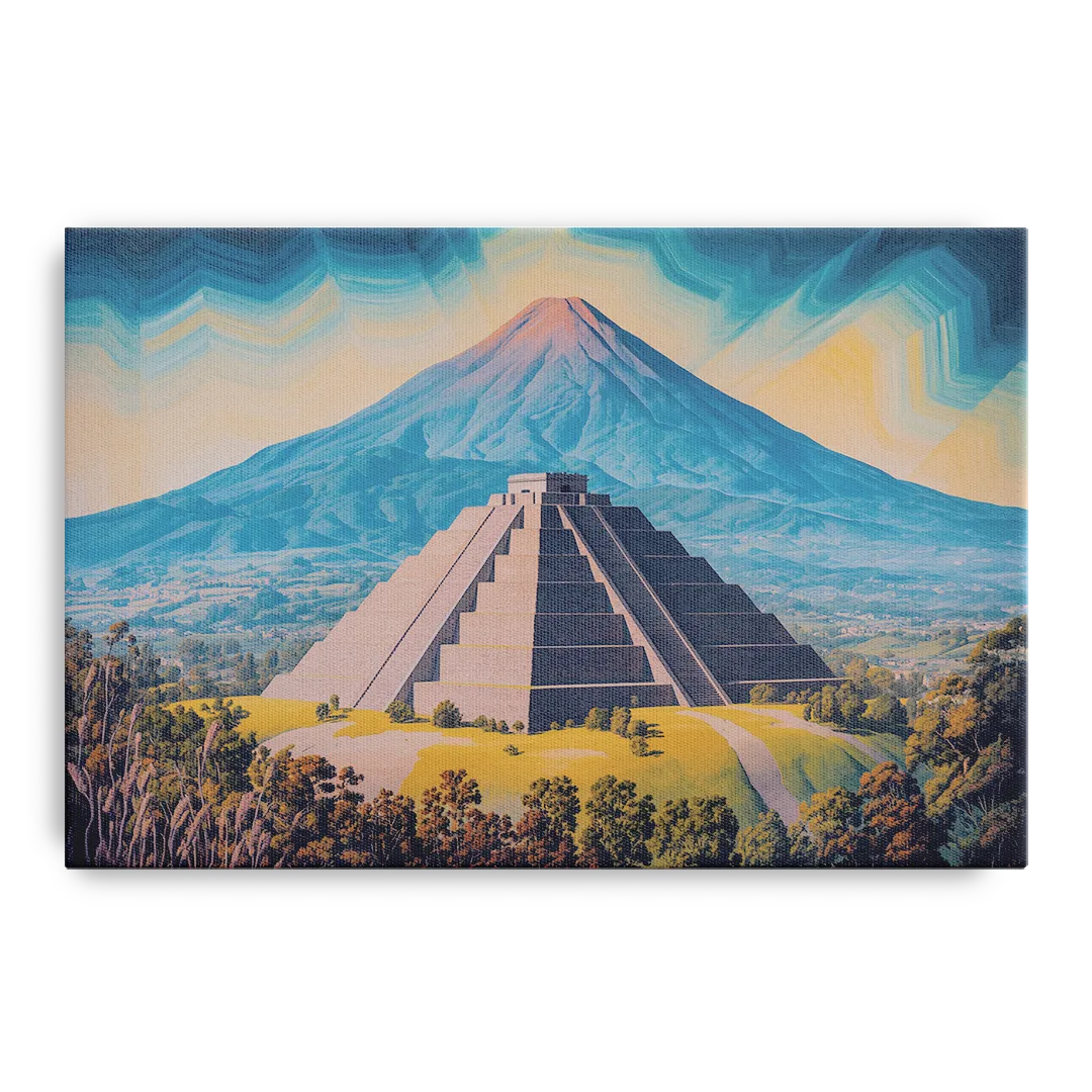 Cholula Pyramid View Front - Canvas Wall Art