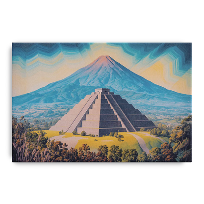 Cholula Pyramid View Front - Canvas Wall Art