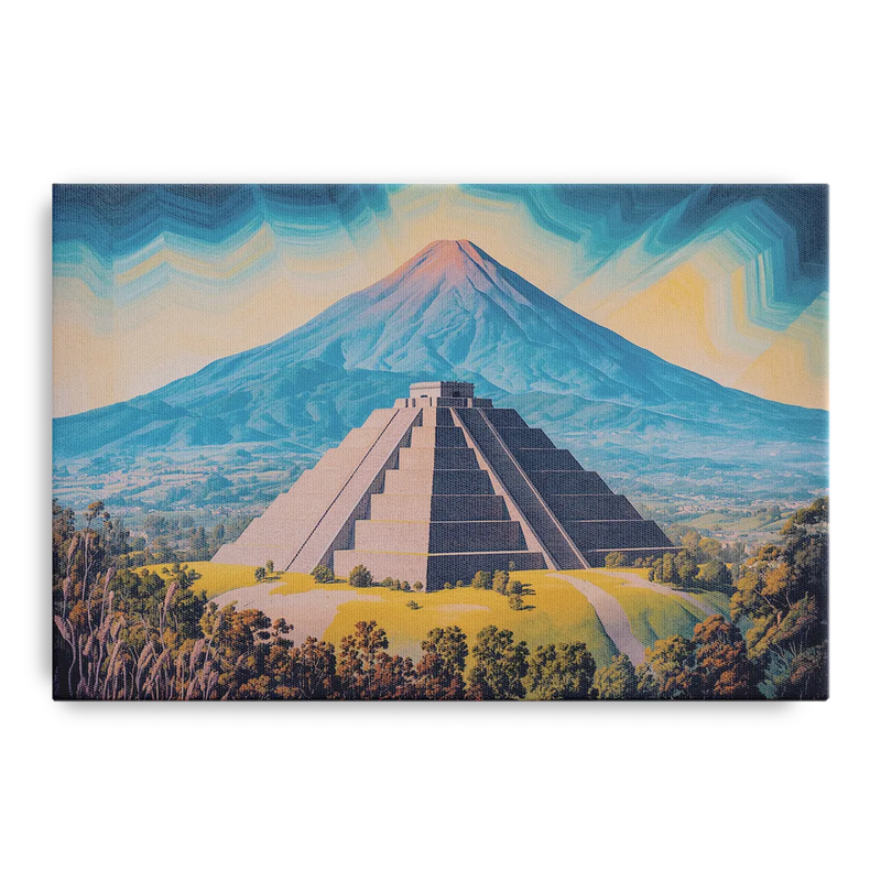 Cholula Pyramid View Front - Canvas Wall Art