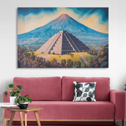 Cholula Pyramid View Living Room - Canvas Wall Art