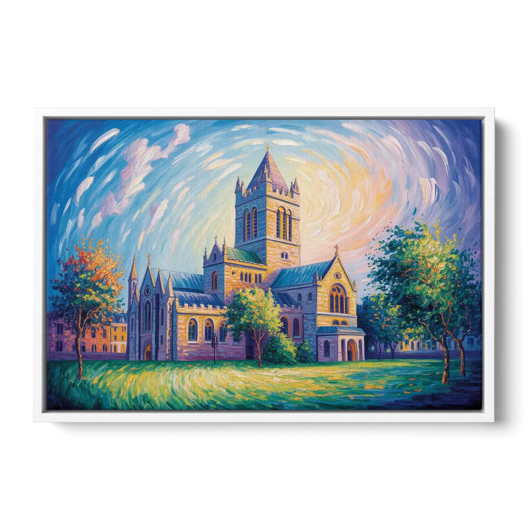 Christ Church Cathedral Majesty Front - White Canvas Wall Art