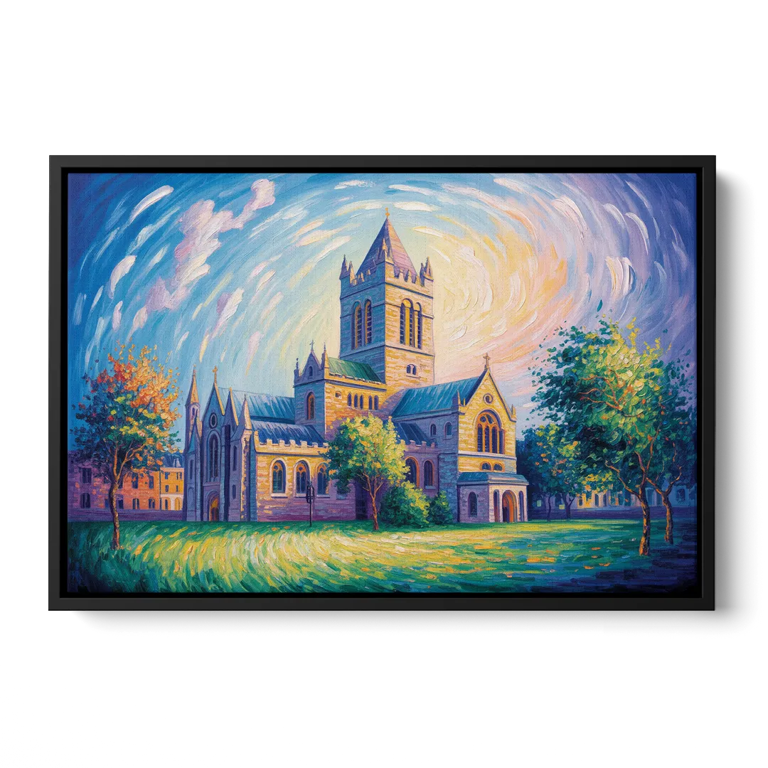 Christ Church Cathedral Majesty Front - Black Canvas Wall Art