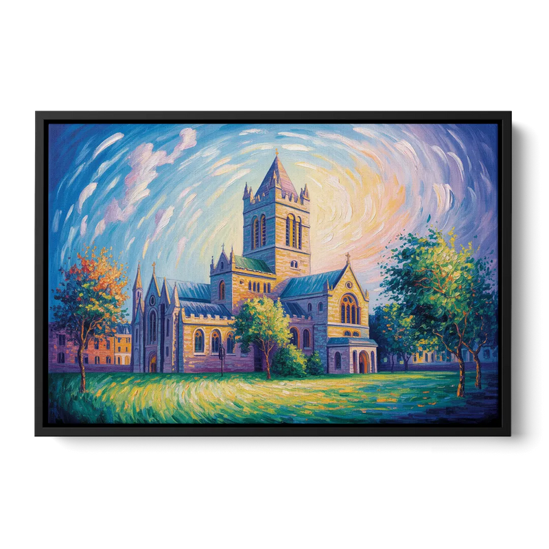 Christ Church Cathedral Majesty Front - Black Canvas Wall Art