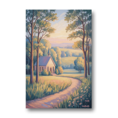 Christian Countryside Chapel - Canvas Wall Art - Front