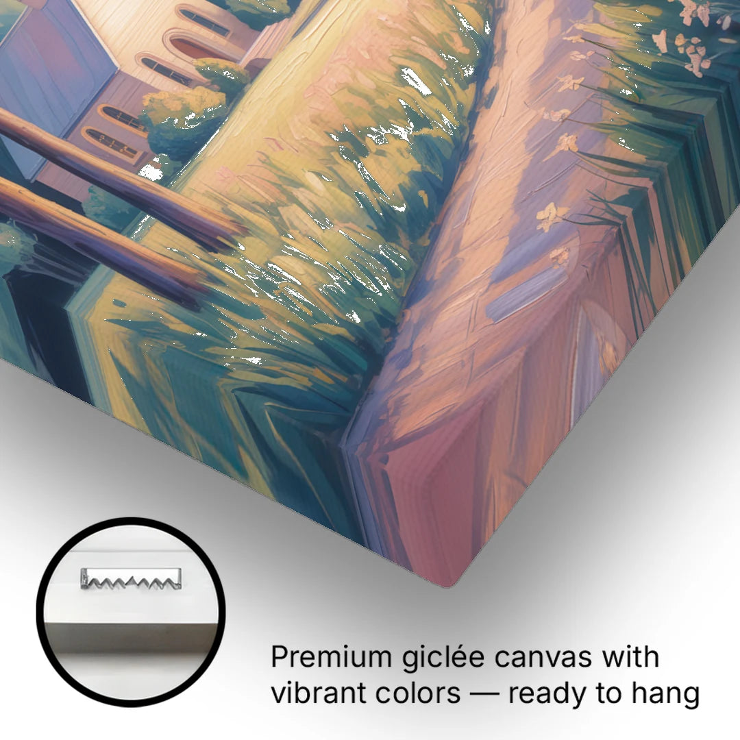 Christian Countryside Chapel - Canvas Wall Art - Gallery Wrap Corner