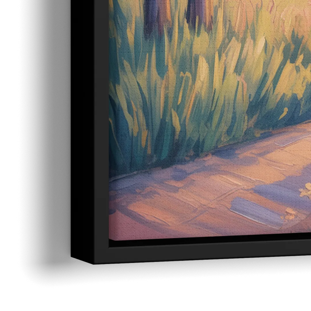 Christian Countryside Chapel - Close-Up Black Frame Canvas
