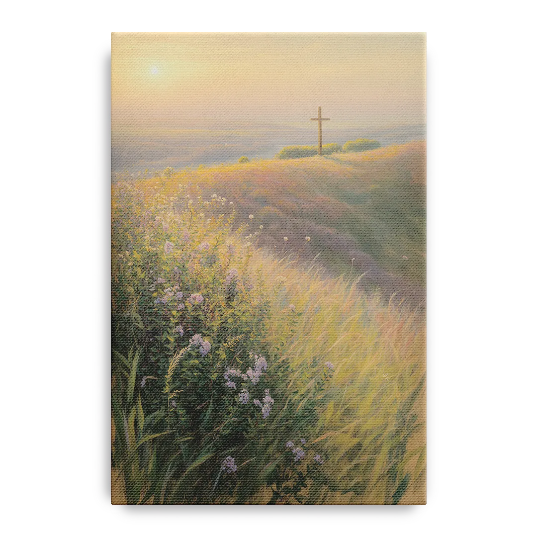 Christian Cross Landscape - Canvas Wall Art