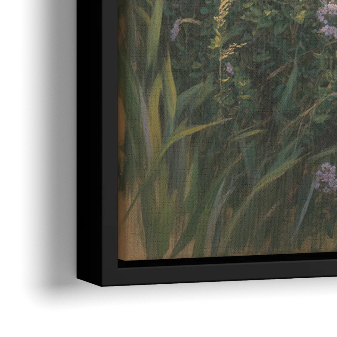 Christian Cross Landscape - Close-Up Black Frame Canvas