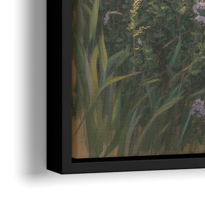 Christian Cross Landscape - Close-Up Black Frame Canvas