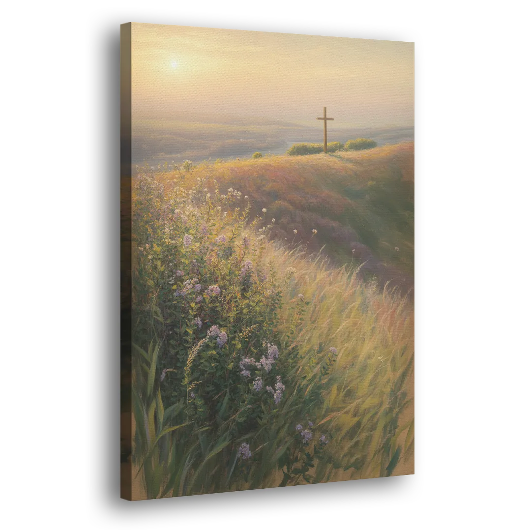 Christian Cross Landscape Side - Canvas Wall Art