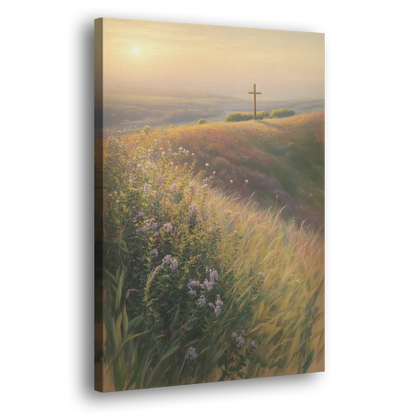 Christian Cross Landscape Side - Canvas Wall Art