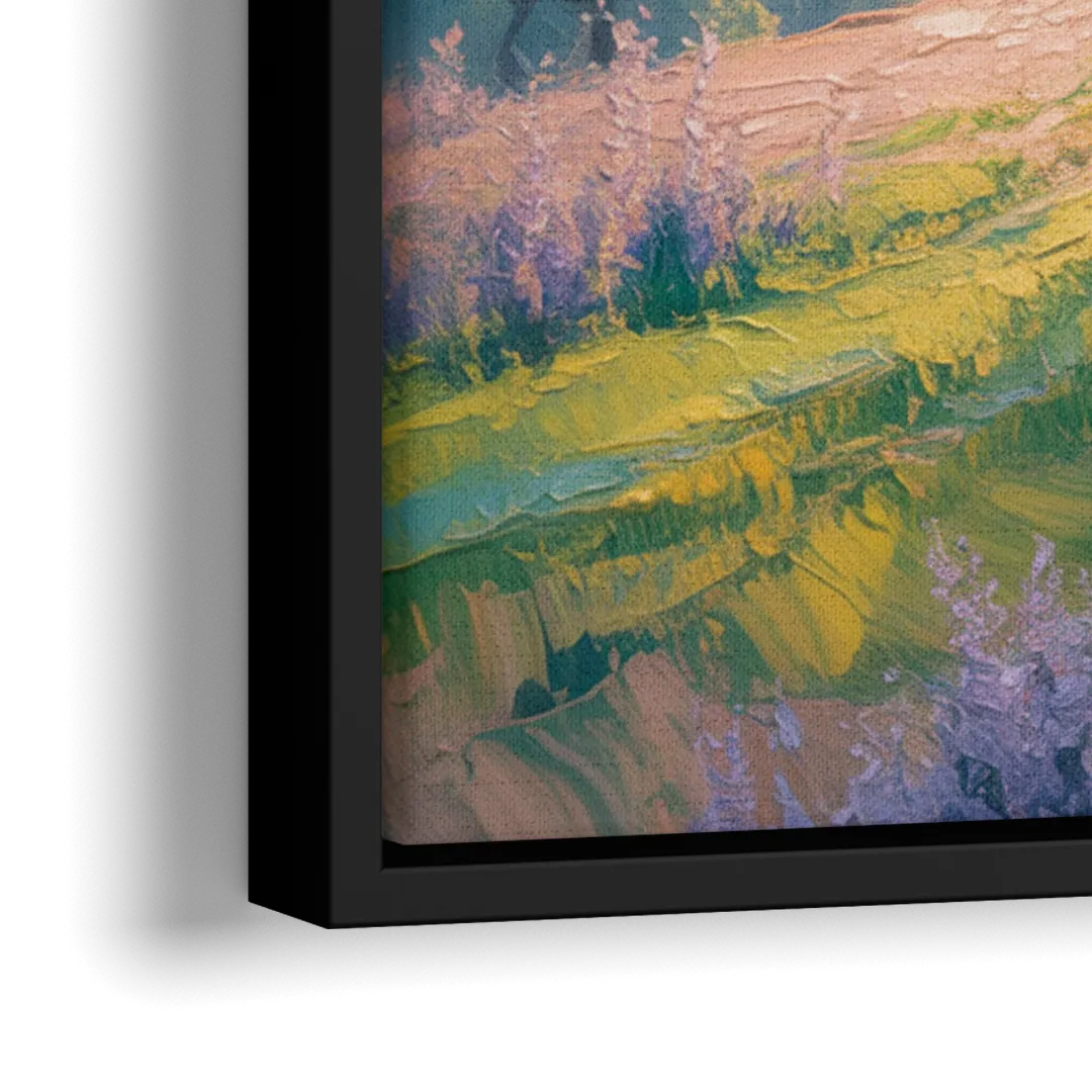 Christian Olive Tree Harmony - Close-Up Black Frame Canvas