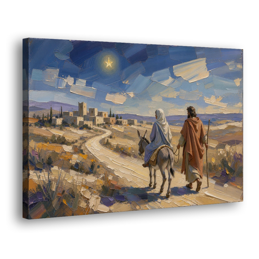 Christmas Road to Bethlehem for the Church - Canvas Wall Art - Side