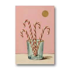 Christmas Wall Art for Kitchen with Candy Canes - Canvas Wall Art - Front