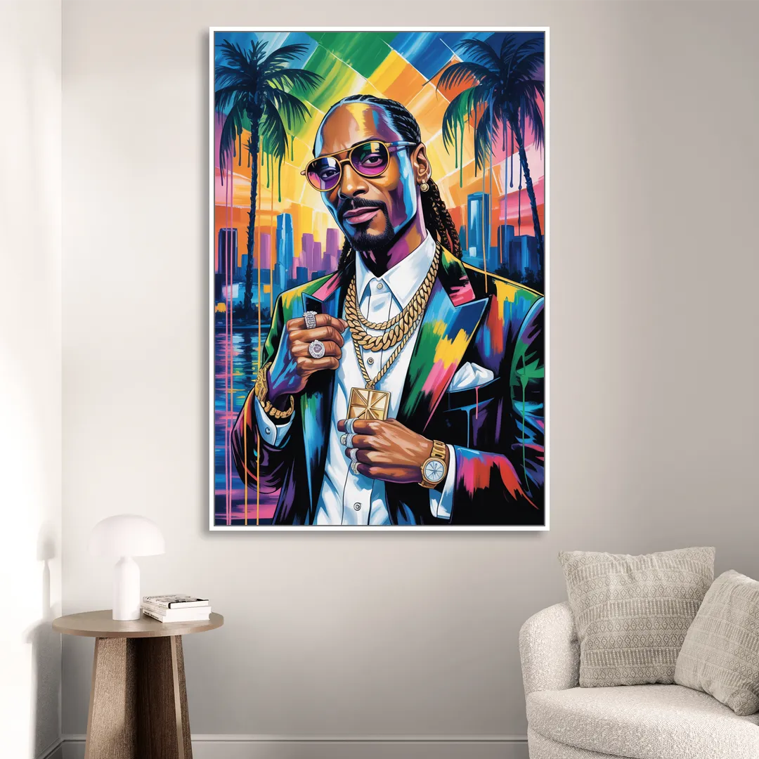 Chronic Wave Living Room - White Canvas Wall Art