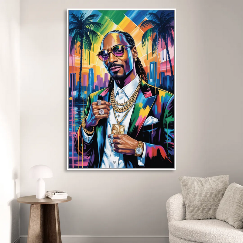 Chronic Wave Living Room - White Canvas Wall Art