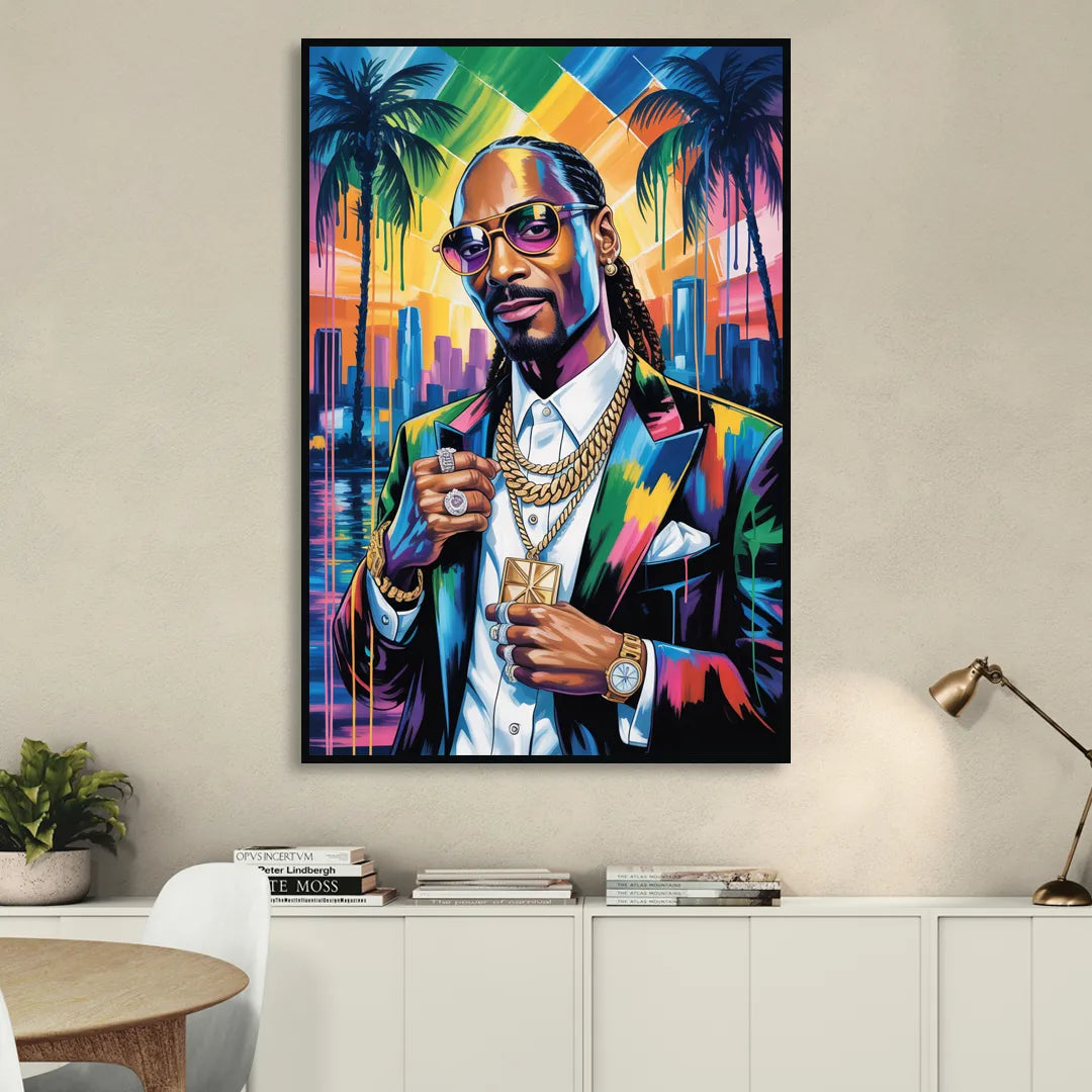 Chronic Wave Living Room - Black Canvas Wall Art