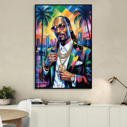 Chronic Wave Living Room - Black Canvas Wall Art