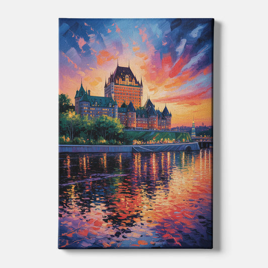 Chteau Frontenac at Sunset - Canvas Wall Art
