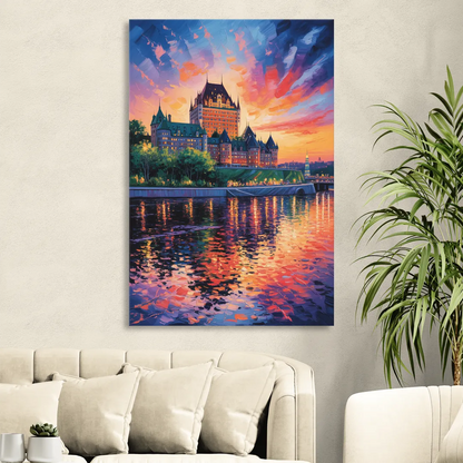 Chteau Frontenac at Sunset Sitting Room - Canvas Wall Art