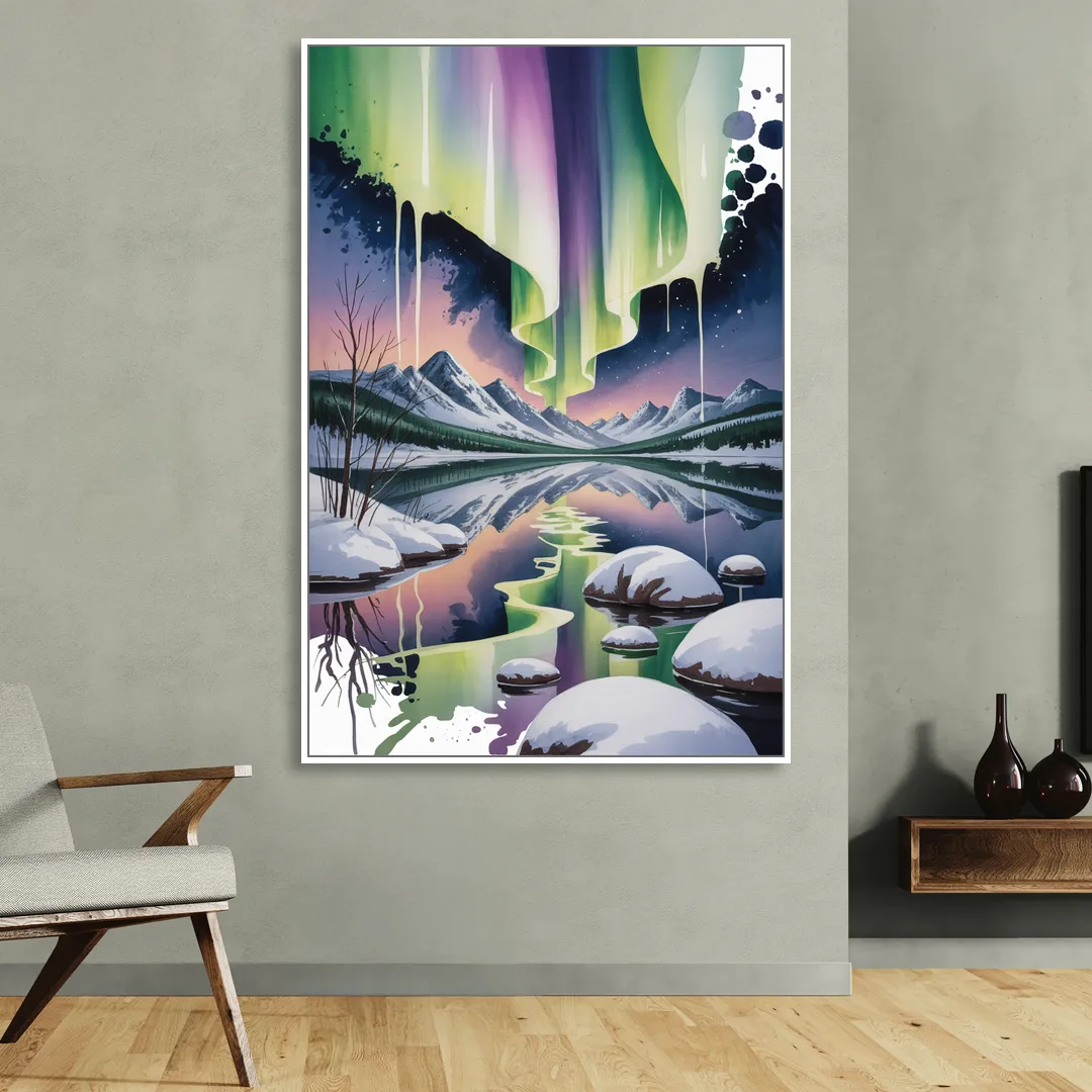 Churchill Northern Lights Sitting Room - White Canvas Wall Art