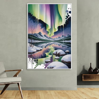 Churchill Northern Lights Sitting Room - White Canvas Wall Art