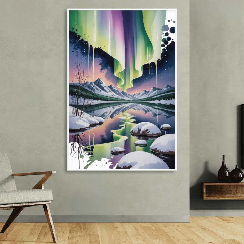 Churchill Northern Lights Sitting Room - White Canvas Wall Art