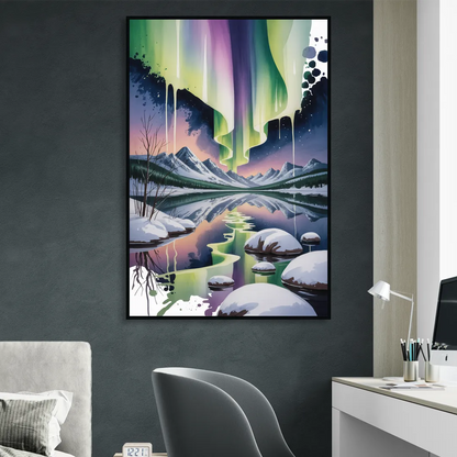 Churchill Northern Lights Sitting Room - Black Canvas Wall Art