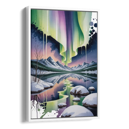 Churchill Northern Lights Side - White Canvas Wall Art