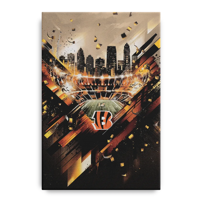 Cincinnati Bengals AFC Championship Celebration Front - Canvas Wall Art
