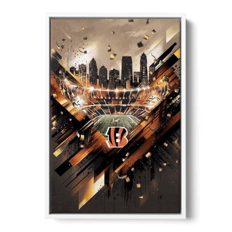 Cincinnati Bengals AFC Championship Celebration Front - White Canvas Wall Art