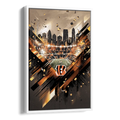 Cincinnati Bengals AFC Championship Celebration Side - White Canvas Wall Art