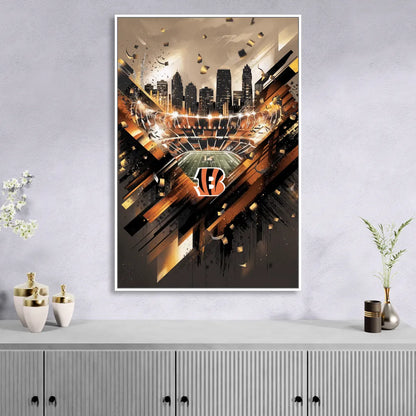 Cincinnati Bengals AFC Championship Celebration Sitting Room - White Canvas Wall Art