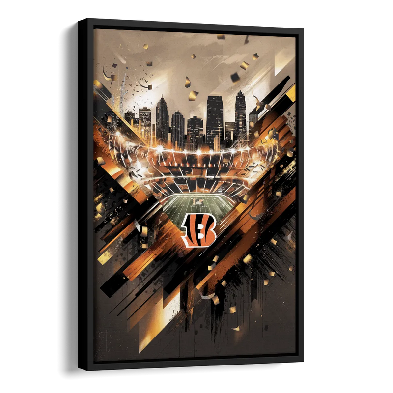 Cincinnati Bengals AFC Championship Celebration Side - Black Canvas Wall Art