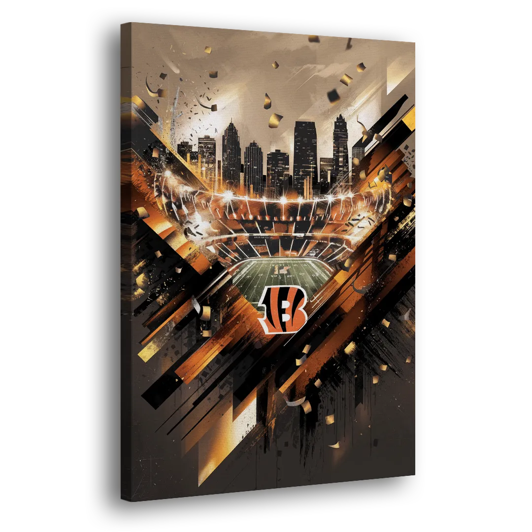Cincinnati Bengals AFC Championship Celebration Side - Canvas Wall Art