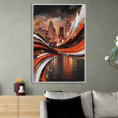 Cincinnati Bengals Championship Parade Sitting Room - White Canvas Wall Art