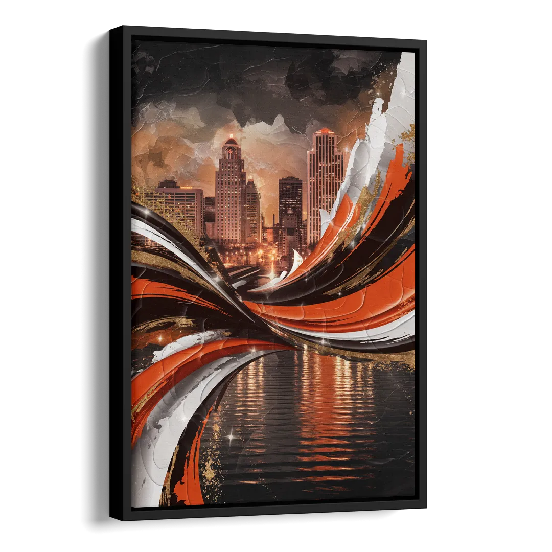 Cincinnati Bengals Championship Parade Side - Black Canvas Wall Art