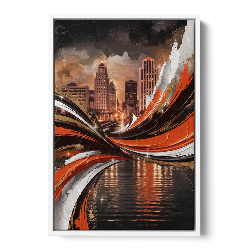 Cincinnati Bengals Championship Parade Front - White Canvas Wall Art