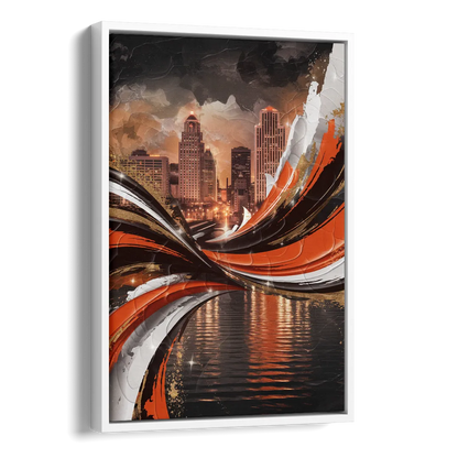 Cincinnati Bengals Championship Parade Side - White Canvas Wall Art