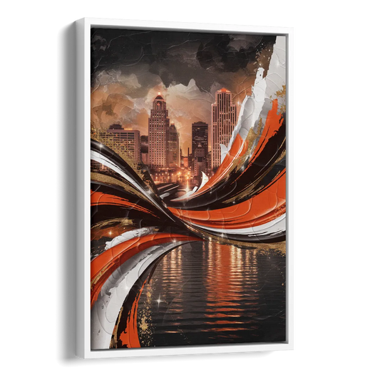 Cincinnati Bengals Championship Parade Side - White Canvas Wall Art