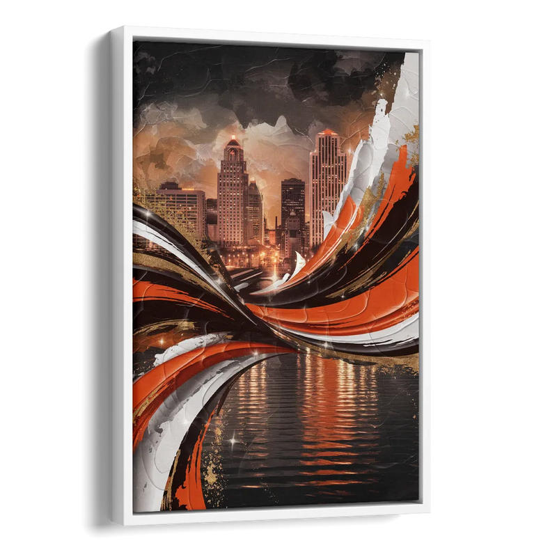 Cincinnati Bengals Championship Parade Side - White Canvas Wall Art