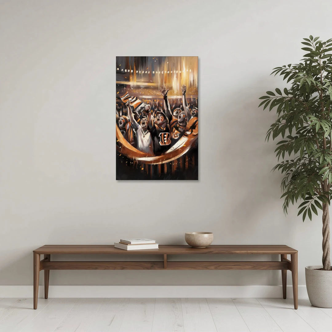 Cincinnati Bengals Fans in Action - Canvas Wall Art - Coffee Table - 24x36