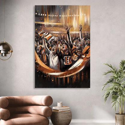 Cincinnati Bengals Fans in Action Living Room - Canvas Wall Art