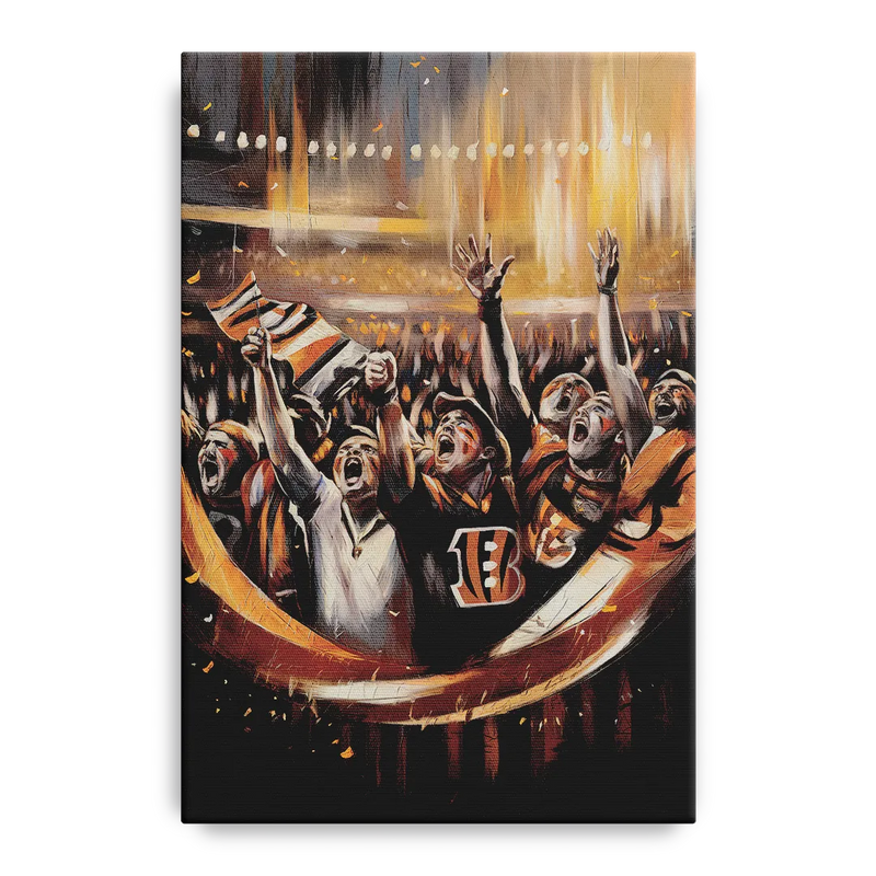 Cincinnati Bengals Fans in Action Front - Canvas Wall Art