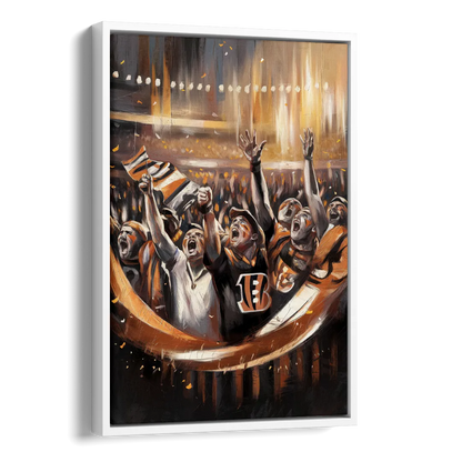 Cincinnati Bengals Fans in Action Side - White Canvas Wall Art