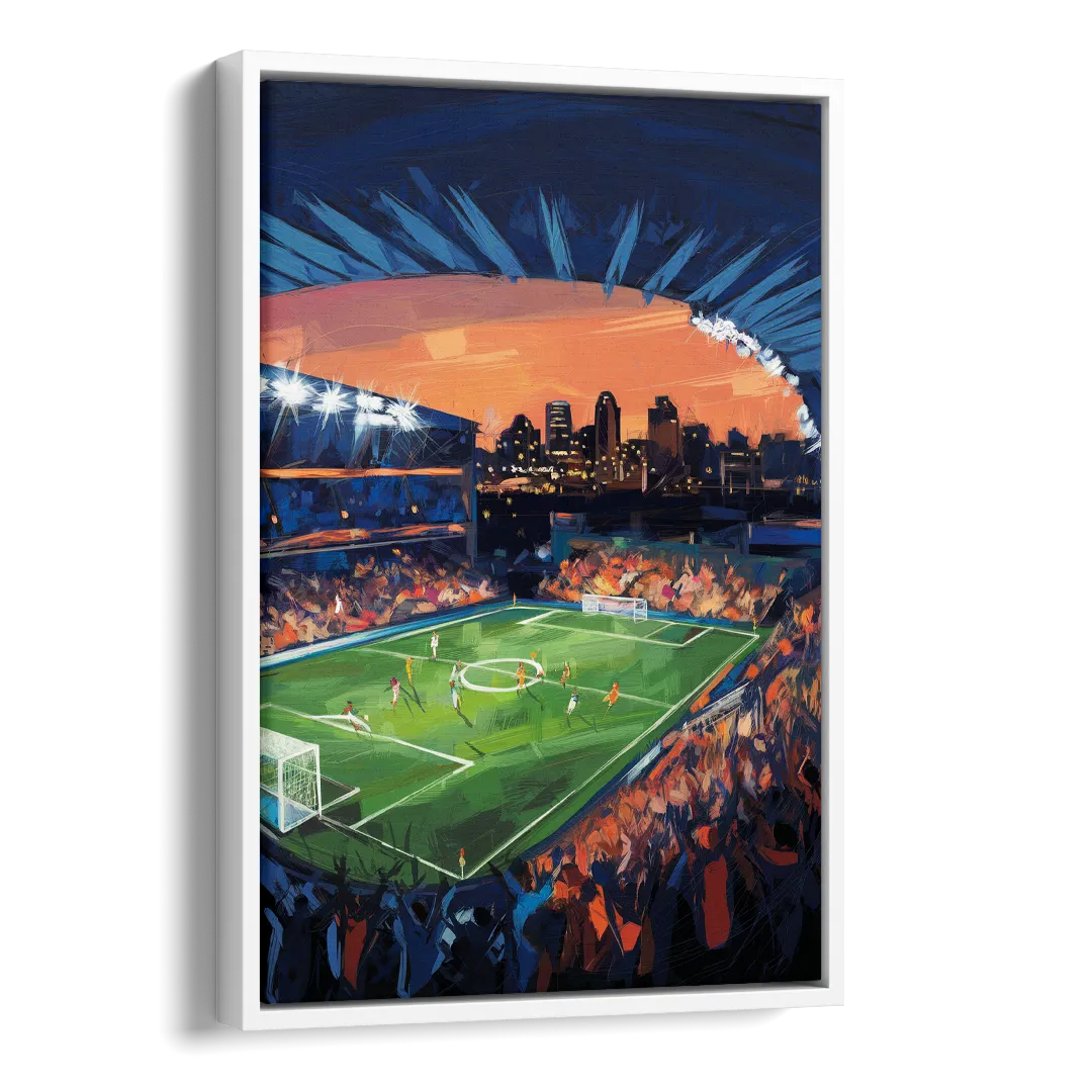Cincinnati FC Stadium Lights Side - White Canvas Wall Art
