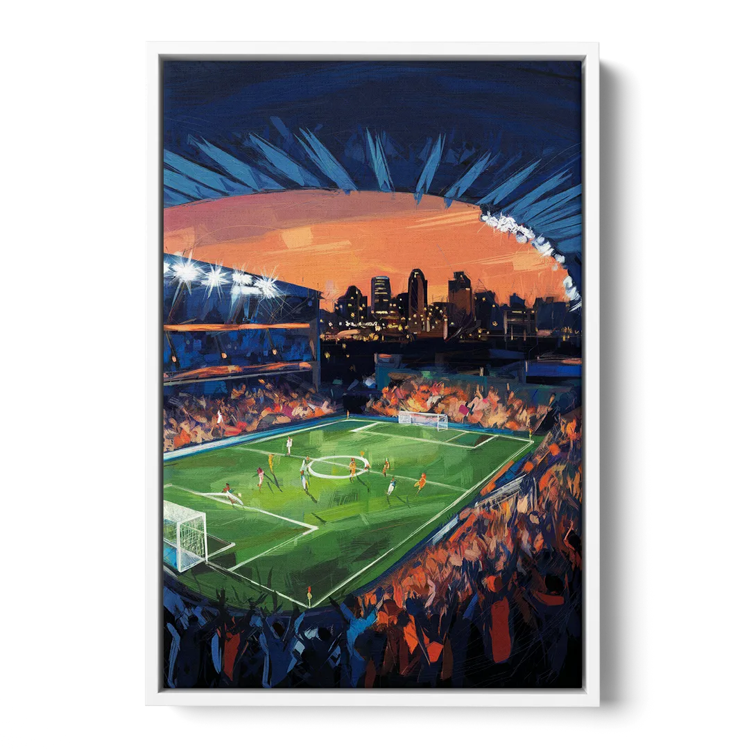 Cincinnati FC Stadium Lights Front - White Canvas Wall Art