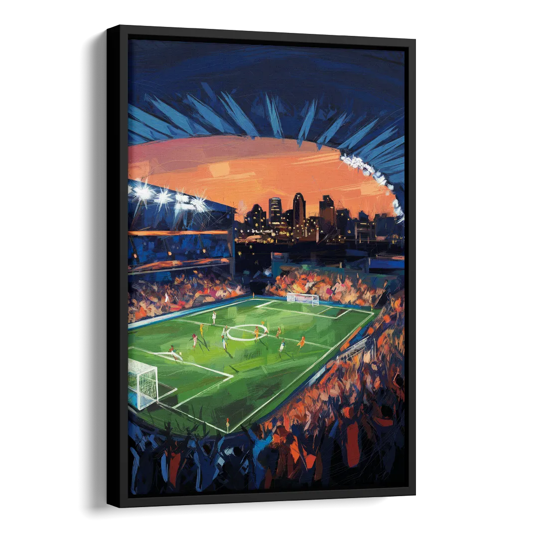 Cincinnati FC Stadium Lights Side - Black Canvas Wall Art