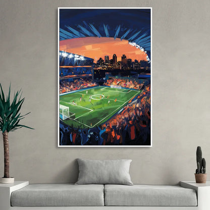 Cincinnati FC Stadium Lights Living Room - White Canvas Wall Art